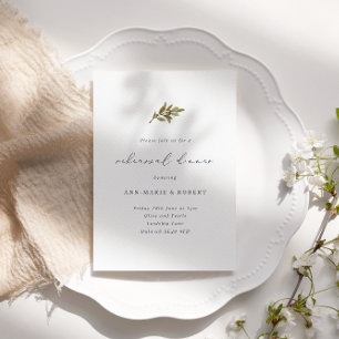 Rustic Olive Branch Wedding Rehearsal Dinner Kaart