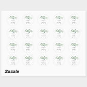 Rustic Olive Branch Wedding Ronde Sticker (Vel)