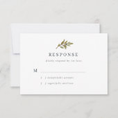 Rustic Olive Branch Wedding RSVP-kaart RSVP Kaartje (Voorkant)