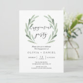 Rustic Olive Branch Wreate Engagement Party Kaart (Staand voorkant)