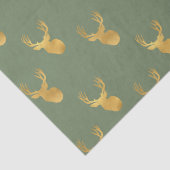 Rustic Olive Green Gold Deer Christmas Tissuepapier (Detail)