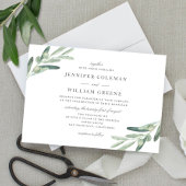 Rustic Olive Tree Watercolor Botanicals Wedding Kaart