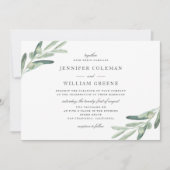Rustic Olive Tree Watercolor Botanicals Wedding Kaart (Voorkant)