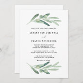 Rustic Olive Wedding Kaart (Voorkant / Achterkant)
