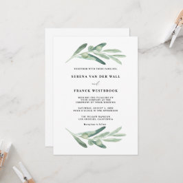 Rustic Olive Wedding Kaart