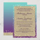 Rustic Ombre' Sparkle Wedding Kaart (Voorkant / Achterkant)