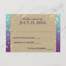 Rustic Ombre' Sparkle Wedding Reactie RSVP Kaartje