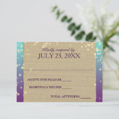 Rustic Ombre' Sparkle Wedding Reactie RSVP Kaartje (Staand voorkant)
