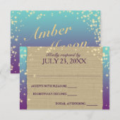 Rustic Ombre' Sparkle Wedding Reactie RSVP Kaartje (Voorkant / Achterkant)