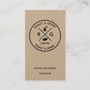 Rustic on Trend Logo Ambachtelijk Koffiebedrijf Visitekaartje