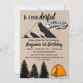 Rustic Onderful Adventure First Birthday Kaart (Voorkant)