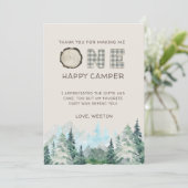 Rustic One Happy Camper bedankt kaarten (Staand voorkant)