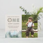 Rustic One Happy Camper bedankt kaarten (Staand voorkant)