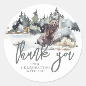 Rustic One Happy Camper bedankt Ronde Sticker (Voorkant)