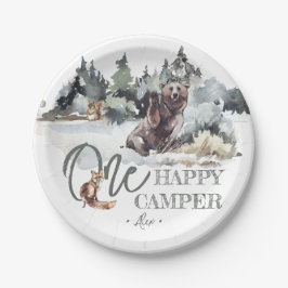 Rustic One Happy Camper Birthday Party Papieren Bordje