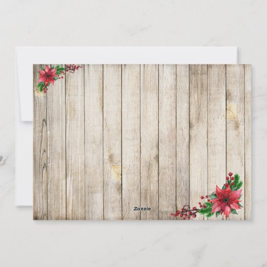 Rustic One Photo Merry Kerstkalligraphy Kaart (Achterkant)