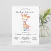Rustic Online Giraffe Baby shower Kaart (Staand voorkant)