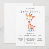 Rustic Online Giraffe Baby shower Kaart (Voorkant / Achterkant)