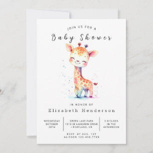 Rustic Online Giraffe Baby shower Kaart