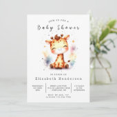 Rustic Online Giraffe Baby shower Kaart (Staand voorkant)
