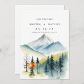 Rustic Online Mountain Save The Date (Voorkant / Achterkant)