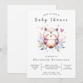 Rustic Online Owl Baby shower Kaart (Voorkant / Achterkant)