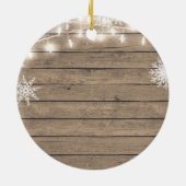 Rustic Ons eerste kerstfeest als Mr en Mrs. Keramisch Ornament (Achterkant)