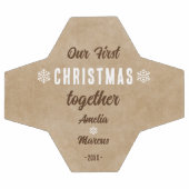 Rustic Ons Eerste Kerstfeest Samen Gepersonaliseer Voetbal (Enkel)