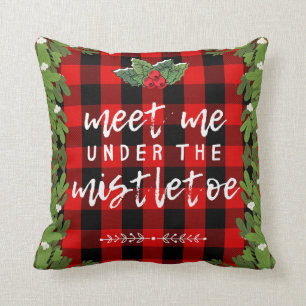 Rustic ontmoet me onder de Mistletoe Kerstmis Kussen
