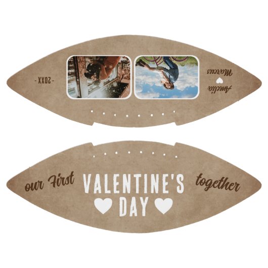 Rustic onze eerste Valentijnsdag samen 2 Foto American Football (Panelen)