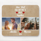 Rustic onze eerste Valentijnsdag samen 2 foto's Muismat (Voorkant)