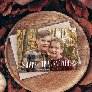 Rustic Oogst Thanksgiving 2 Foto Feestdagenkaart