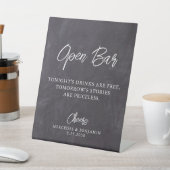 Rustic Open Bar Chalkboard Aangepast huwelijk Reclamebord Met Voetstuk (Insitu)