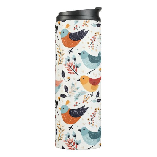 Rustic Orange And Blue Bird Garden Thermosbeker (Gedraaid links)