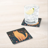 Rustic Orange Cat  Kartonnen Onderzetters (Insitu)