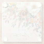 Rustic Orange Floral Fall Bridal Shower  Glazen Onderzetter (Achterkant)