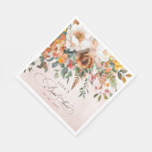 Rustic Orange Floral Fall Bridal Shower  Servet (Hoek)
