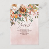 Rustic Orange Floral Fall Wedding Informatiekaartje (Voorkant)