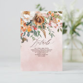 Rustic Orange Floral Fall Wedding Informatiekaartje (Staand voorkant)