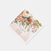 Rustic Orange Floral Fall Wedding Servet (Hoek)