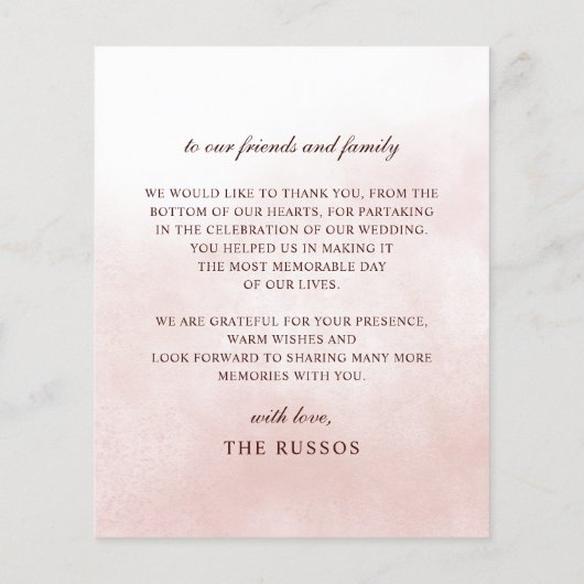 Rustic Orange Floral Fall Wedding Thank You Card (Achterkant)