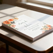 Rustic Orange Floral Wedding Kaart