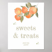 Rustic Orange Grove "Sweets & Treats" Sign Poster (Voorkant)