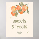 Rustic Orange Grove "Sweets & Treats" Sign Poster (Voorkant)