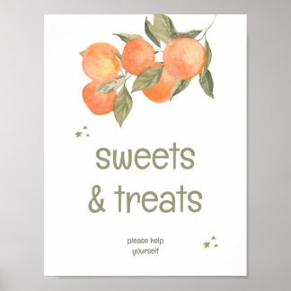 Rustic Orange Grove "Sweets & Treats" Sign Poster