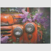 Rustic Orange Lilac Truck Decoupage Tissuepapier (Voorkant)
