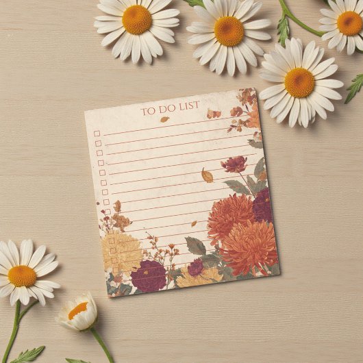 Rustic Orange Marigold To Do List Nature Botanical Notitieblok