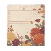 Rustic Orange Marigold To Do List Nature Botanical Notitieblok (Voorkant)