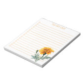 Rustic Orange Marigold To Do List Teacher Gift Notitieblok (Linkerzijde)
