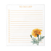 Rustic Orange Marigold To Do List Teacher Gift Notitieblok (Voorkant)